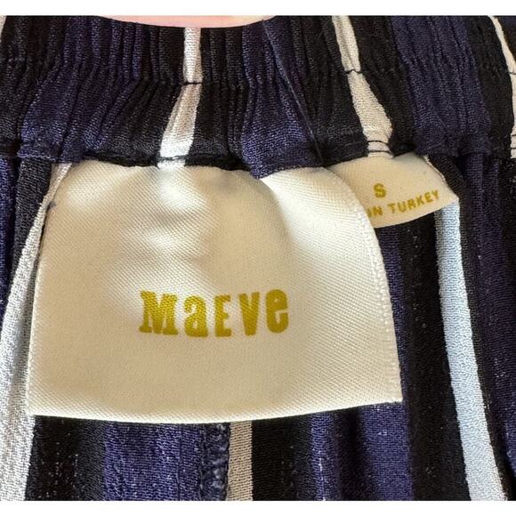 Maeve Size Small Striped Split Seam Wide Leg Striped Pants Coastal Anthropologie - Picture 4 of 8